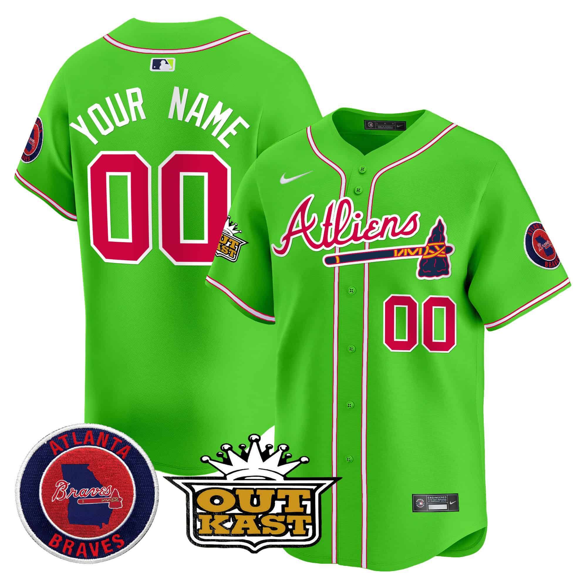 Men Atlanta Braves Green 2024 Nike Atliens Vapor Premier Limited Custom MLB Jersey